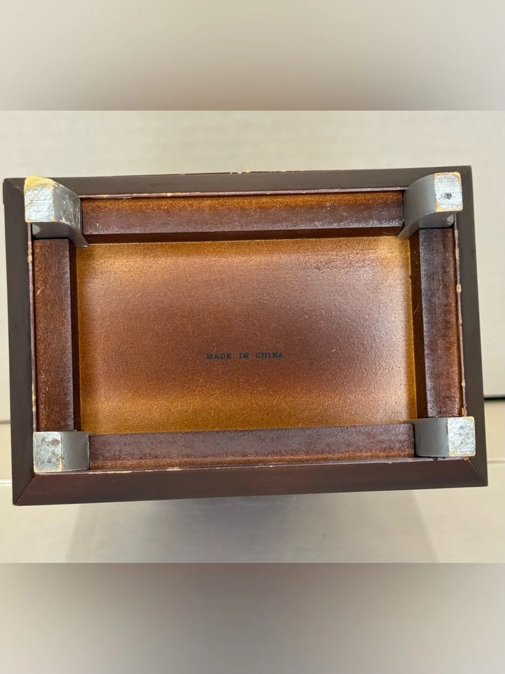 Dark Mahogany-colored Tapered Wooden Jewelry Armoire